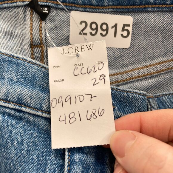 J.Crew High Rise Cropped Kick Out Jeans 1996 Semi Stretch Women's 29 Blue Denim - Picture 7 of 15